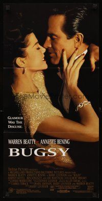 8d611 BUGSY Aust daybill '91 close-up of Warren Beatty embracing Annette Bening!