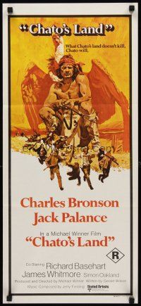 8d623 CHATO'S LAND Aust daybill '72 what Charles Bronson's land won't kill, he will!