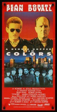 8d629 COLORS Aust daybill '88 Sean Penn & Robert Duvall as cops, directed by Dennis Hopper!