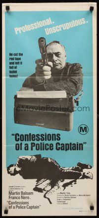 8d631 CONFESSIONS OF A POLICE CAPTAIN Aust daybill '71 Damiano Damiani, professional, unscrupulous