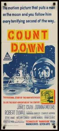 8d633 COUNTDOWN Aust daybill '68 Robert Altman, spaceman James Caan in adventure of the century!