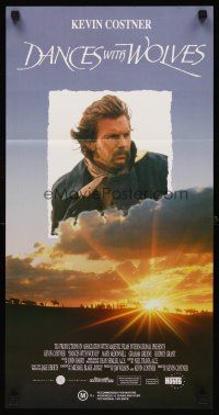 8d641 DANCES WITH WOLVES Aust daybill '90 different image of Kevin Costner in sky over clouds!
