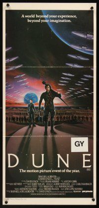 8d661 DUNE Aust daybill '84 David Lynch sci-fi epic, cool art of Kyle MacLachlan!
