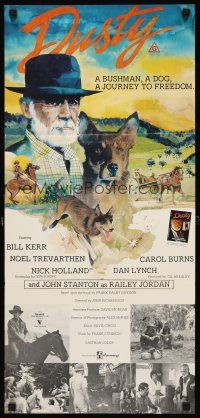 8d662 DUSTY Aust daybill '83 directed by Aussie John Richardson, cool artwork by Mike Wilkin!