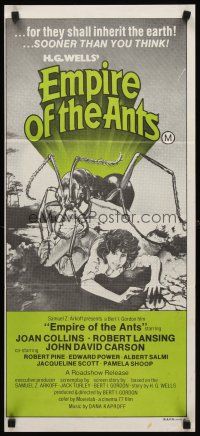 8d668 EMPIRE OF THE ANTS Aust daybill '78 H.G. Wells, great Drew art of monster attacking!
