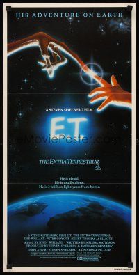 8d663 E.T. THE EXTRA TERRESTRIAL Aust daybill '82 Steven Spielberg, great John Alvin artwork!