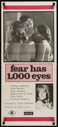8d674 FEAR HAS 1000 EYES Aust daybill '72 Solveig Andersson, Swedish horror, sexy images!