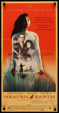 8d707 HEAVEN & EARTH Aust daybill '93 directed by Oliver Stone, Tommy Lee Jones, Joan Chen!
