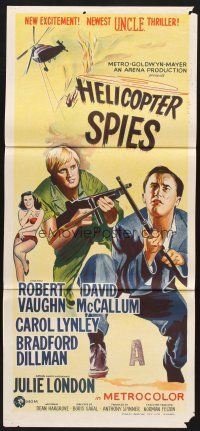 8d708 HELICOPTER SPIES Aust daybill '67 Robert Vaughn, David McCallum, The Man from U.N.C.L.E.!