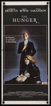 8d715 HUNGER Aust daybill '83 cool image of vampire Catherine Deneuve & rocker David Bowie!