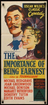8d722 IMPORTANCE OF BEING EARNEST Aust daybill '53 Oscar Wilde's comedy, great stone litho!