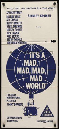 8d731 IT'S A MAD, MAD, MAD, MAD WORLD Aust daybill R60s best different Saul Bass-like balloon art!