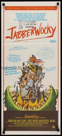 8d732 JABBERWOCKY Aust daybill '77 Terry Gilliam, Monty Python, great wacky fantasy monster art!