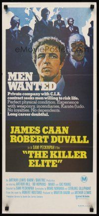 8d741 KILLER ELITE Aust daybill '75 art of James Caan & Robert Duvall, directed by Sam Peckinpah!