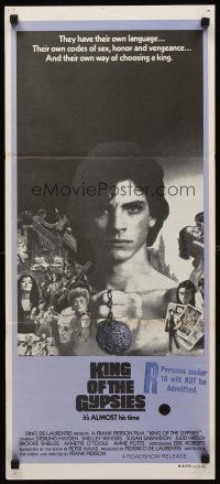 8d746 KING OF THE GYPSIES Aust daybill '78 creepy close up of Eric Roberts in his first leading role