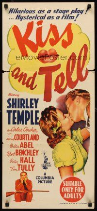 8d747 KISS & TELL Aust daybill '45 Jerome Courtland gets love and kisses from Shirley Temple!