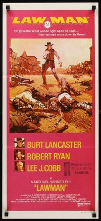 8d756 LAWMAN Aust daybill '71 Burt Lancaster, Robert Ryan, Lee J. Cobb, directed by Michael Winner