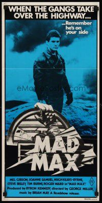 8d767 MAD MAX Aust daybill R81 cool image of wasteland cop Mel Gibson, George Miller, Australian!