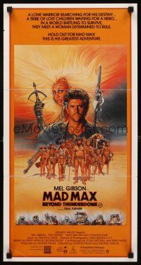 8d769 MAD MAX BEYOND THUNDERDOME Aust daybill '85 art of Gibson & Tina Turner by Richard Amsel!