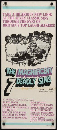 8d772 MAGNIFICENT SEVEN DEADLY SINS Aust daybill '71 a hilarious new look on the classic sins!