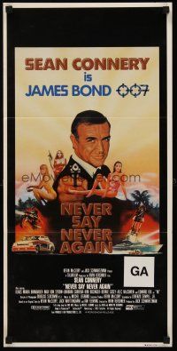 8d795 NEVER SAY NEVER AGAIN Aust daybill '83 art of Sean Connery as James Bond 007 by R. Obrero!