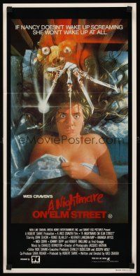 8d801 NIGHTMARE ON ELM STREET Aust daybill '84 Wes Craven classic, Matthew Peak horror art!