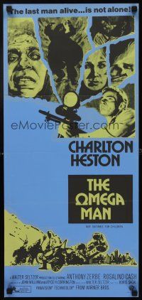 8d805 OMEGA MAN Aust daybill '71 Charlton Heston is the last man alive, and he's not alone!