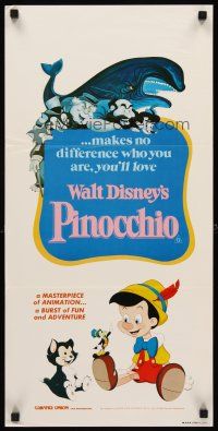 8d824 PINOCCHIO Aust daybill R82 Disney classic, makes no difference who you are!