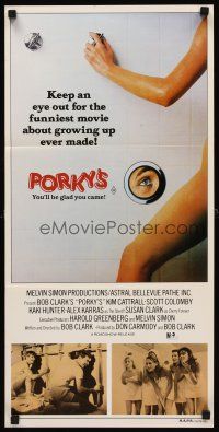 8d839 PORKY'S Aust daybill '82 Bob Clark, Kim Cattrall, Scott Colomby, teenage sex classic image!