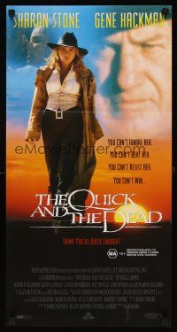 8d848 QUICK & THE DEAD Aust daybill '95 Sharon Stone & super close up of Gene Hackman!