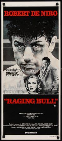 8d850 RAGING BULL Aust daybill '80 Martin Scorsese, classic c/u boxing image of Robert De Niro!
