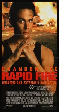8d856 RAPID FIRE Aust daybill '92 Brandon Lee is unarmed & extremely dangerous!
