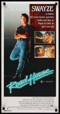 8d867 ROAD HOUSE Aust daybill '89 full-length Patrick Swayze is the best bouncer in the business!