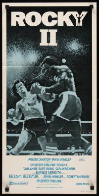 8d875 ROCKY II Aust daybill R80s Sylvester Stallone & Carl Weathers fight in ring, boxing sequel!
