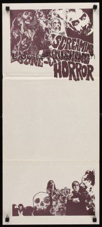 8d892 SCREAMING BONE-CRUSHING HORROR Aust daybill '70s montage w/Christopher Lee & Vincent Price!