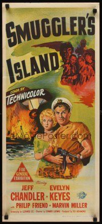 8d917 SMUGGLER'S ISLAND Aust daybill '51 Jeff Chandler, Evelyn Keyes, Pirate Port of the China Seas