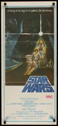 8d935 STAR WARS style A Aust daybill '77 George Lucas classic sci-fi epic, art by Tom Jung