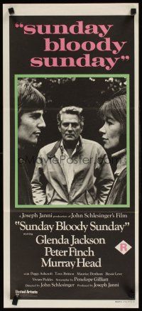 8d943 SUNDAY BLOODY SUNDAY Aust daybill '71 directed by John Schlesinger, Glenda Jackson, P. Finch!