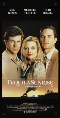 8d956 TEQUILA SUNRISE Aust daybill '88 Mel Gibson, pretty Michelle Pfeiffer & Kurt Russell!