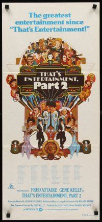 8d959 THAT'S ENTERTAINMENT PART 2 Aust daybill '75 Fred Astaire, Gene Kelly & many MGM greats!
