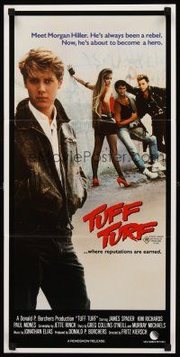 8d972 TUFF TURF Aust daybill '85 close-up of young James Spader, he's about to become a hero