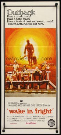 8d982 WAKE IN FRIGHT Aust daybill '71 Donald Pleasence & Sylvia Kay in tough Australian Outback!