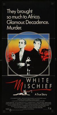 8d985 WHITE MISCHIEF Aust daybill '88 Greta Scacchi, Charles Dance, Joss Ackland, cool art!