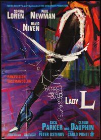 8d085 LADY L German 2p '65 great Hans Braun art of sexy Sophia Loren & leg in stocking!