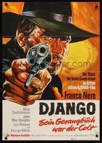8d116 BRUTE & THE BEAST German '67 Lucio Fulci, cool art of Franco Nero pointing gun!