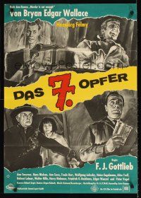 8d124 DAS 7. OPFER German '64 Hansjorg Felmy, Ann Smyrner, cool crime action art!