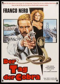 8d126 DAY OF THE COBRA German '80 cool art of Franco Nero, sexy Sybil Danning & snake!