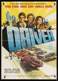 8d139 DRIVER German '78 Walter Hill, cool artwork of Ryan O'Neal, Bruce Dern & Isabelle Adjani!