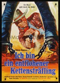 8d177 LONG RIDE FROM HELL German '69 Vivo per la tua Morte, cool art of Steve Reeves!