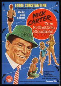 8d187 NICK CARTER & RED CLUB German '66 c/u of Eddie Constantine & sexy half-naked babes!